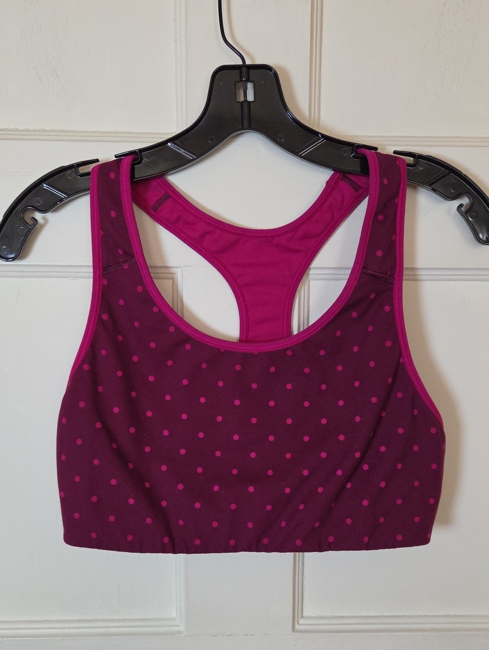Old Navy Active Womens Sports Bra Go Dry Pink Polka Dot Size Large